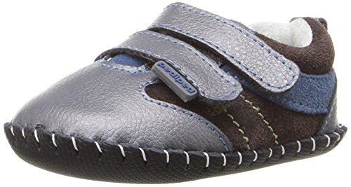 pediped Boys' Grayson Sneaker, Charcoal, Small E (4-4.5 E US Toddler)