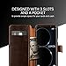 Galaxy S8 Plus Case :: VRS X Lumion :: Drop Protection Cover :: Classy Slim Leather Wallet:: ID Credit Card Slot Holder for Samsung Galaxy S8 Plus (Layered Dandy - Brown)