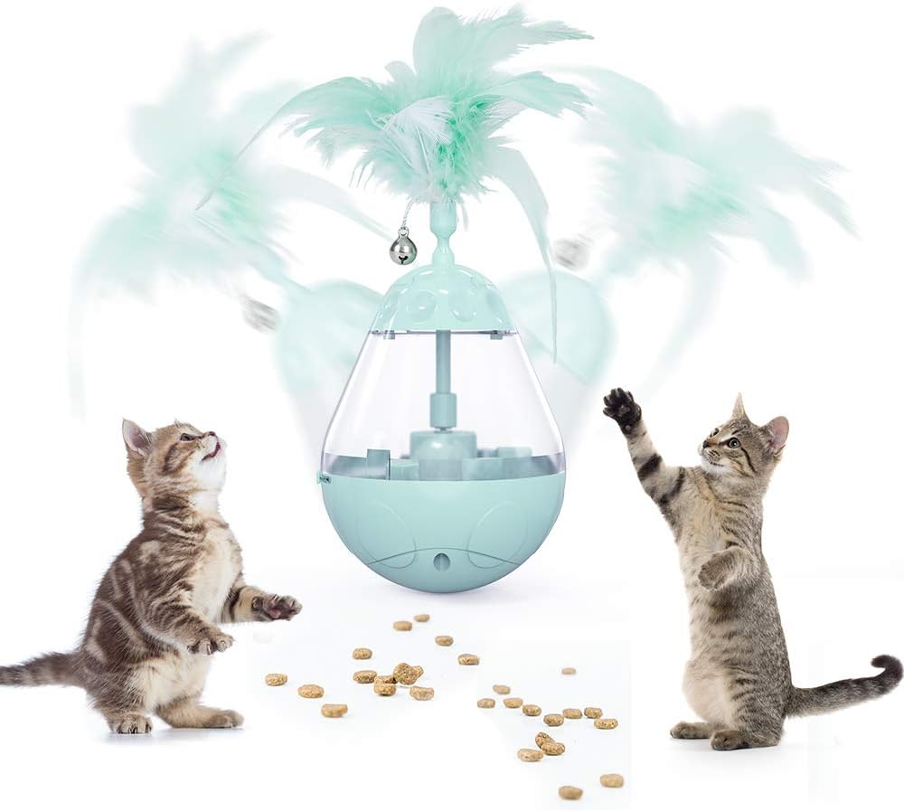 DELOMO Cat Food Dispensing Ball, 3 in 1 Interactive Cat