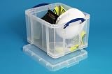 Really Useful Box Plastic Storage 35 Litre Clear with Lockable Lid view 9