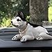 Ebow Dashboard Head Dogs Nodding Heads Car Dash Puppy for Car Vehicle Decoration (Huskies)