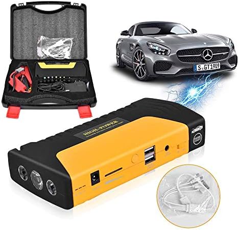 Adoudou Jump Starter Portable Car 800A Peak 16800mAh Emergency Battery Booster Pack with Three-head USB Charging Outputs Car Charger Car Jump Leads