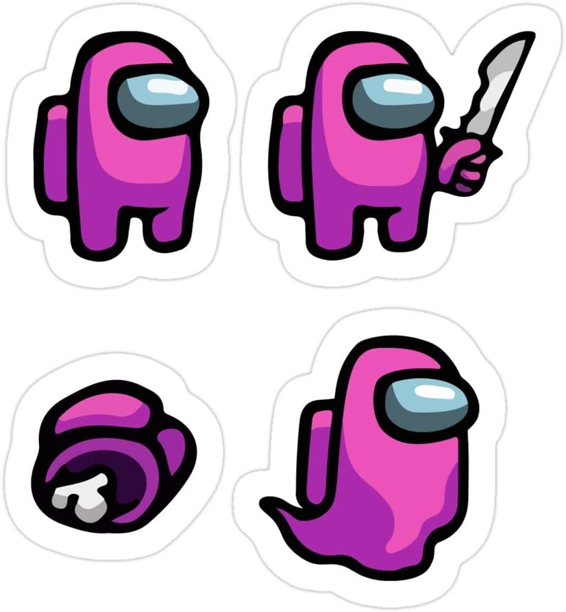 Amazon Com Halloflove 3 Pcs Pack Among Us Pink Die Cut Stickers Decals For Laptop Window Car Bumper Helmet Water Bottle Home Kitchen