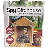 Spy House See Through Two Way Mirrored Bird House - Suction Cup Window Mounted Bird Nesting Box
