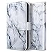 ULAK Compatible with iPhone 8 Plus/iPhone 7 Plus Wallet Case with Card Holder, Premium PU Leather Flip Cover with Kickstand Magnetic Closure Shockproof Case, Marble Pattern