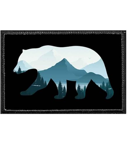 thumbnail image 2 of Cartoon Iron On Patches Black Bear Applique Patch - Salmon Fish Embroidered Badge 3-1/8\" (Iron - Patch P Fish Patch 2 of 9