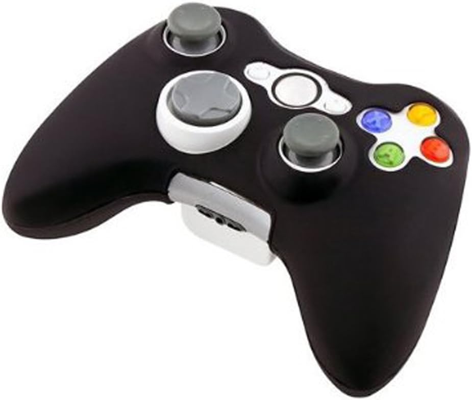 Xbox 360 Silicone Wireless Controller Skin Protective Rubber Case Cover for Microsoft Xbox 360 Game Pad (Black)