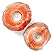 Natural Himalayan Salt Lamp. Hand Carved with Elegant Wood Base (Candle Holder)