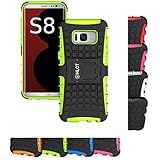Galaxy S8 Case, HLCT Rugged Shock Proof Dual-Layer PC and Soft Silicone Case With Built-In Kickstand for Samsung Galaxy S8 (2017) (Green)