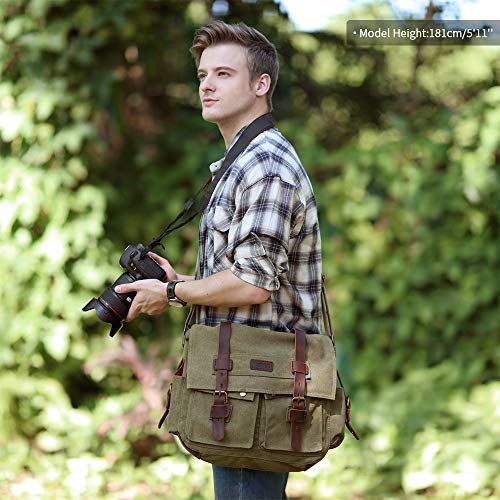 kattee leather canvas camera bolsa