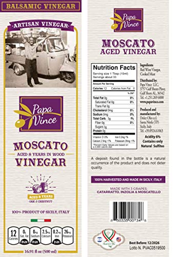 Papa Vince Aged Balsamic Vinegar | NO SUGAR NO SULFITES ADDED, NO PESTICIDES | made from freshly cru - //coolthings.us