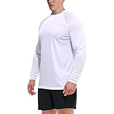 GKVK Men's Rash Guard Shirts SPF UPF 50+ UV Sun Protection Long Sleeve Swim T-Shirts Lightweight Quick Dry Athletic Shirt