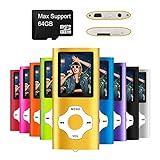 MYMAHDI - Digital, Compact and Portable MP3 / MP4 Player ( Max support 64 GB Micro SD Card ) with Photo Viewer, E-Book Reader and Voice Recorder and FM Radio Video Movie in Gold
