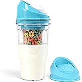 BowlFree Portable Breakfast Cup with Dual Compartments – Leak-Resistant Reusable Food Container for Milk, Cereal & Snacks, Id