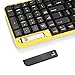 Wireless Keyboard and Mouse - Jelly Comb K025 Compact 2.4Ghz Wireless Keyboard Mouse - Whisper Quiet Keyboard and Mouse Combo- Compatible with PC Laptop Windows 7/8/10-Updated (Yellow)