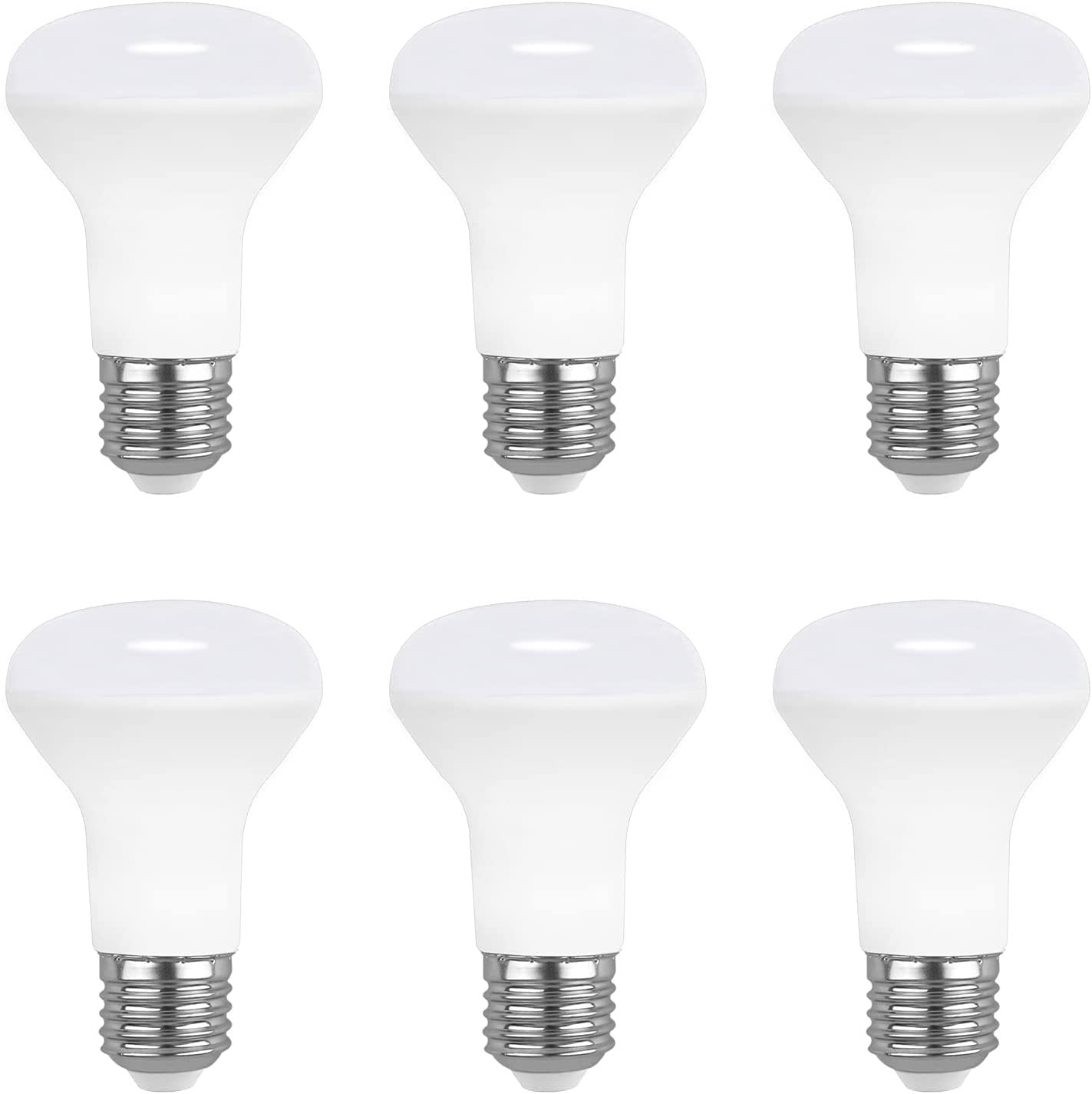 DECK INN 6 x LED Light Bulbs,6W R63 Reflector LED Bulbs, 40W Incandescent Bulbs Equivalent, Warm White,E27 3000K,400LM 180°Beam Angle, Non-Dimmable