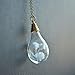 White Blooming Babysbreath Real Flower Natural Gypsophila Waterdrop Pendant 18k Gold Plated Necklace for Women Handmade