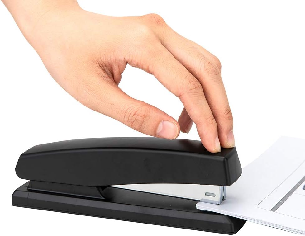 Basics 10-Sheet Capacity, Non-Slip, Office Stapler with 1000 Staples, Black : Office Products