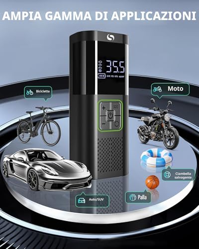 SERVOMASTER Portable Air Compressor, Portable Electric Inflator with Pressure Gauge, Electric Pump is Suitable for Car, Motorcycle, Bicycle, Ball