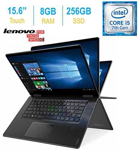 2017 Lenovo Yoga 15.6 inch Touchscreen IPS FHD (1920 x 1080) Laptop PC, Intel Core i5-7200U 2.5GHz, 8GB RAM, 256GB SSD, Backlit Keyboard, HDMI, Bluetooth, Built-in Fingerprint Reader, Windows 10