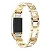 Zinc alloy Watch Band For Fitbit Charge 2, Metal Replacement Bracelet Adjustable Fitbit charge 2 Bands with Rhinestone (Gold)