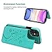 Vaburs Compatible with iPhone 11 Case Wallet with Card Holder, Embossed Butterfly Premium PU Leather Double Magnetic Buttons Flip Shockproof Protective Cover for iPhone 11 6.1 Inch(Green)