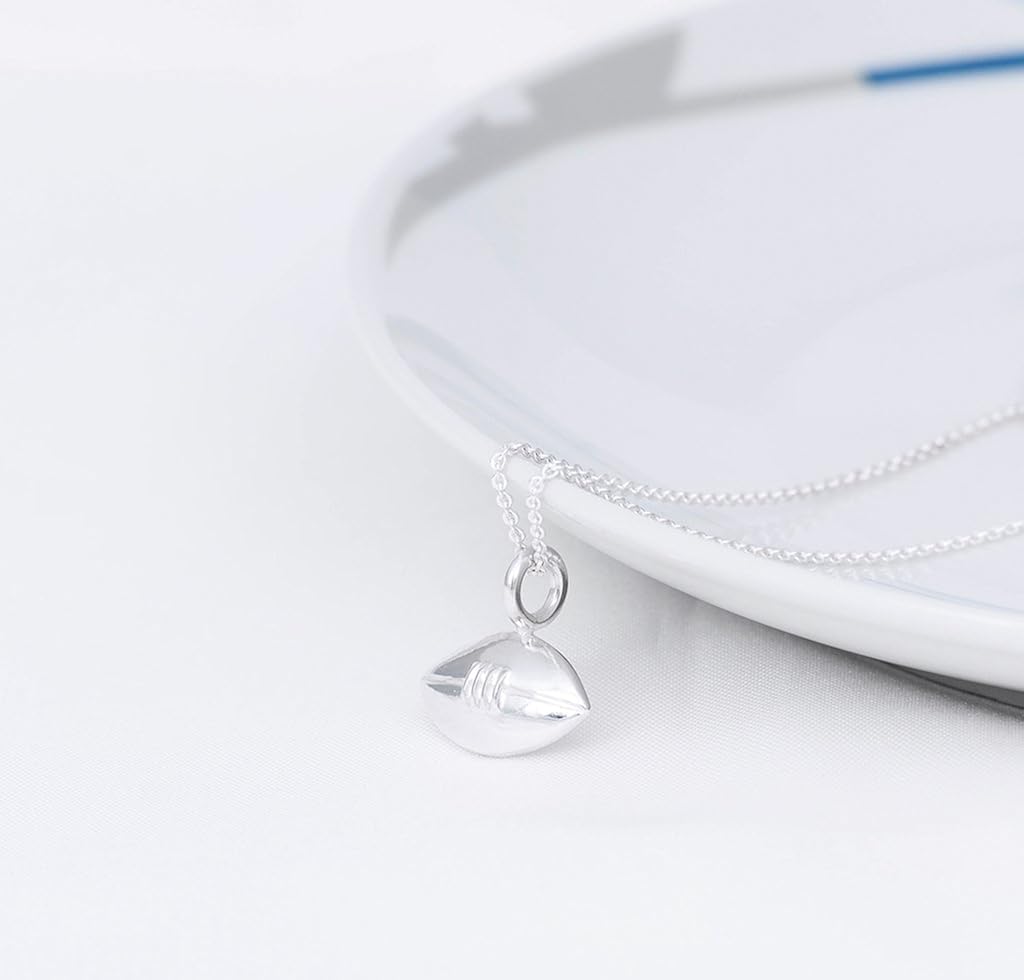 The Best Football Pendant Necklace, 925 Sterling Silver 18 inch Necklace with a NFL Football Pendant: Soan Jewelry: Jewelry