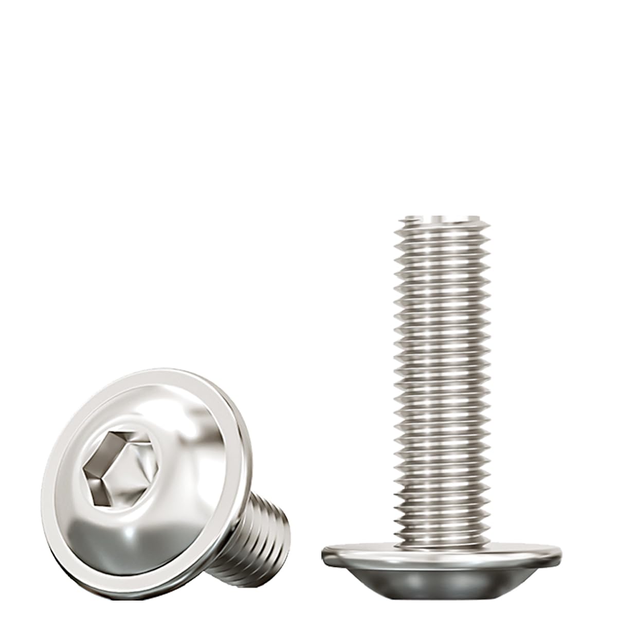 Drenky M8 Flanged Bolt, M8 X 25mm Rounded Head Screws with Flange And Hexagon 304 Stainless Steel Flanged Button Head Bolts Fully Thread, Rustproof (Pack of 10) — image 1