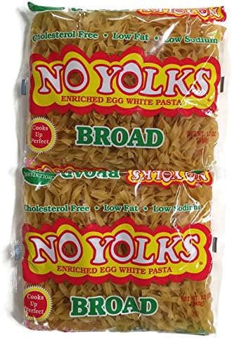 No Yolks Broad Egg White Pasta, 12 Oz. Bags (Set of 2)