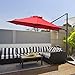 Abba Patio 11 ft Patio Offset Hanging Umbrella Outdoor Cantilever Sturdy Umbrella with Crank & Cross Base & Easy Tilt, for Garden, Backyard, Pool and Deck, Dark Red