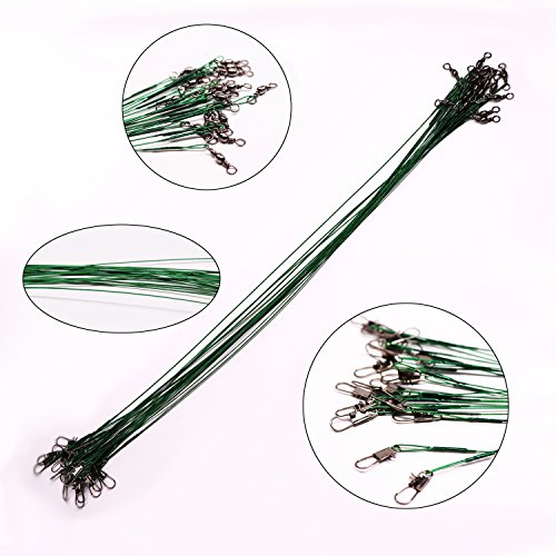 SUPERTHEO Fishing Stainless Steel Wire Leaders with Swivels and Snaps, High-Strength Fishing Line Leaders (Wire Set-60PCS-13LBS/20LBS/22LBS) - Thumbnail 3