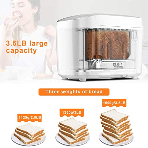 MOOSOO MAX 3.6LB Bread Machine, 15in1 Automatic Bread Maker With
