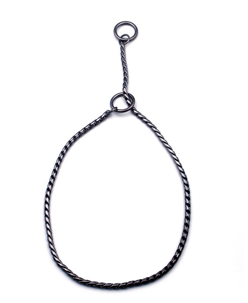 SGODA Black Dog Chain Collar Choke Pet Training Snake Collar with Heavy