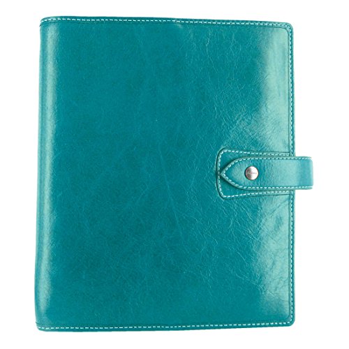 Filofax Malden Kingfisher A5 Size Leather Organizer Agenda Planner Ring Binder 2019 Calendar with DiLoro Jot Pad Refills (A5, 2019 Kingfisher)
