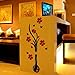 3D Wall Stickers, DIY Vase Flower Tree Crystal Arcylic 3D Wall Stickers Home Livingroom Decoration 80X40cm