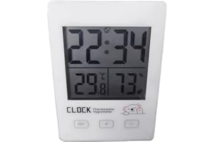 Digital Temperature Humidity Measurement Meter Gauge with Clock for Baby Room LED Display Thermometers Hygrometer Hygrometer