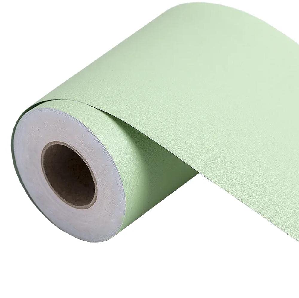 Dostear Wallpaper Mirror Borders for Bathroom Peel and Stick Classroom Bulletin Board Borders Boho Paper for Classroom Trim Sets Light Green 20 X 500cm