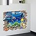 Hatop Kid Room Sea Whale Fish 3D Wall Stickers for Kids Room Removable Decoration DIY PVC Sticker