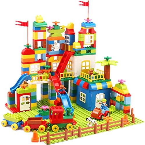 Building Blocks Large particles children's toys baby assembled building spelling inserting bottom plate compatible with Lego boys and girls my world 3-6 years old