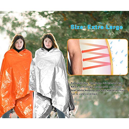 Zmoon 4-Pack Emergency Blankets, Extra Large Thermal Mylar Foil Space Blanket for Hiking, Camping, Marathons, First Aid Kits, Bug Out Bag, Outdoor Survival Gear - Thumbnail 4