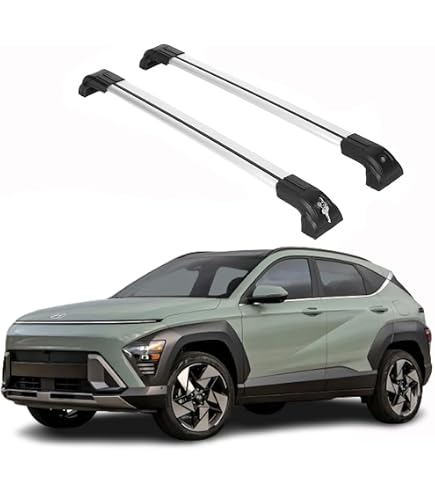 Barre de toit Hyundai Kona avec barres longitudinales ouvertes Barre de toit Hyundai Kona avec barres longitudinales ouvertes