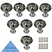 Etubby Crystal Knobs - 8Pcs 30mm Luxury Diamond Shaped Glass Knobs with Screws for Drawer Cupboard & Wardrobe Doors - Gray