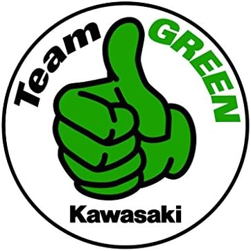Kawasaki Team Green OriginalStickers0423 Set of Two (2X) Stickers , Laptop , Car , Truck , Size 4 inches on Longer Side