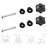 SZHSYJY 2 Set Rollator Walker Replacement knobs,Universal,Rollator Parts | Replacement Arm Adjustment Knobs for Rollator, 6-Point Knob W/Hardware,Comfortable Replacement Arm Adjustment Knobs (black)