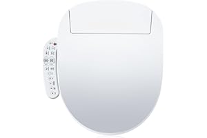 ZMJH A201D Round Smart Toilet Seat, Unlimited Warm Water, Vortex Wash, Electronic Heated,Warm Air Dryer,Bidet Seat,Rear and Front Wash, LED Light, Need Electrical, White (Round)