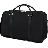 Travel Duffle Bag for Women & Men - Weekender Overnight Bag, Large Carry-On Gym Bag, Sports Duffel, Hospital Bag, Yoga Tote,Work Bag & Trolley Sleeve (Black)