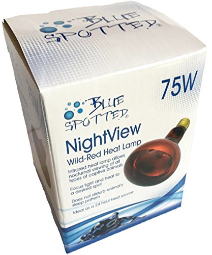 Blue Spotted NightView Wild-Red Heat Lamp Ideal As A 24 Hour Heat Source for Your Pet Reptiles and Amphibians! (75 Watt)