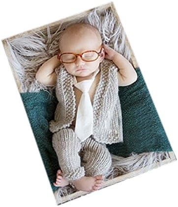 Newborn Baby  Photography Photo Outfits Props Crochet Knitted Costume Waistcoat Pants Frame