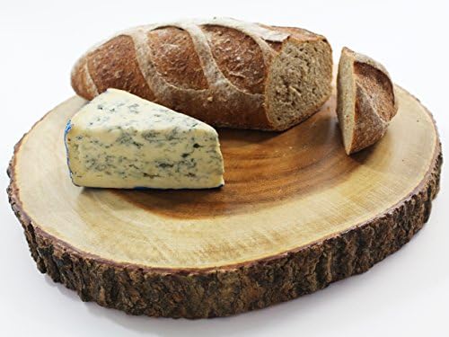 Premium Acacia Wood Cutting Board/Serving Platter with Bark, 10-inch - Lifetime Replacement Warranty