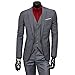 Cloudstyle Mens 3-Piece Suit Notched Lapel One Button Slim Fit Formal Jacket Vest Pants Set